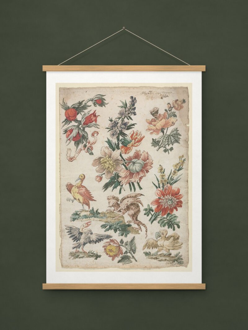 Floral Designs with Birds and Griffon