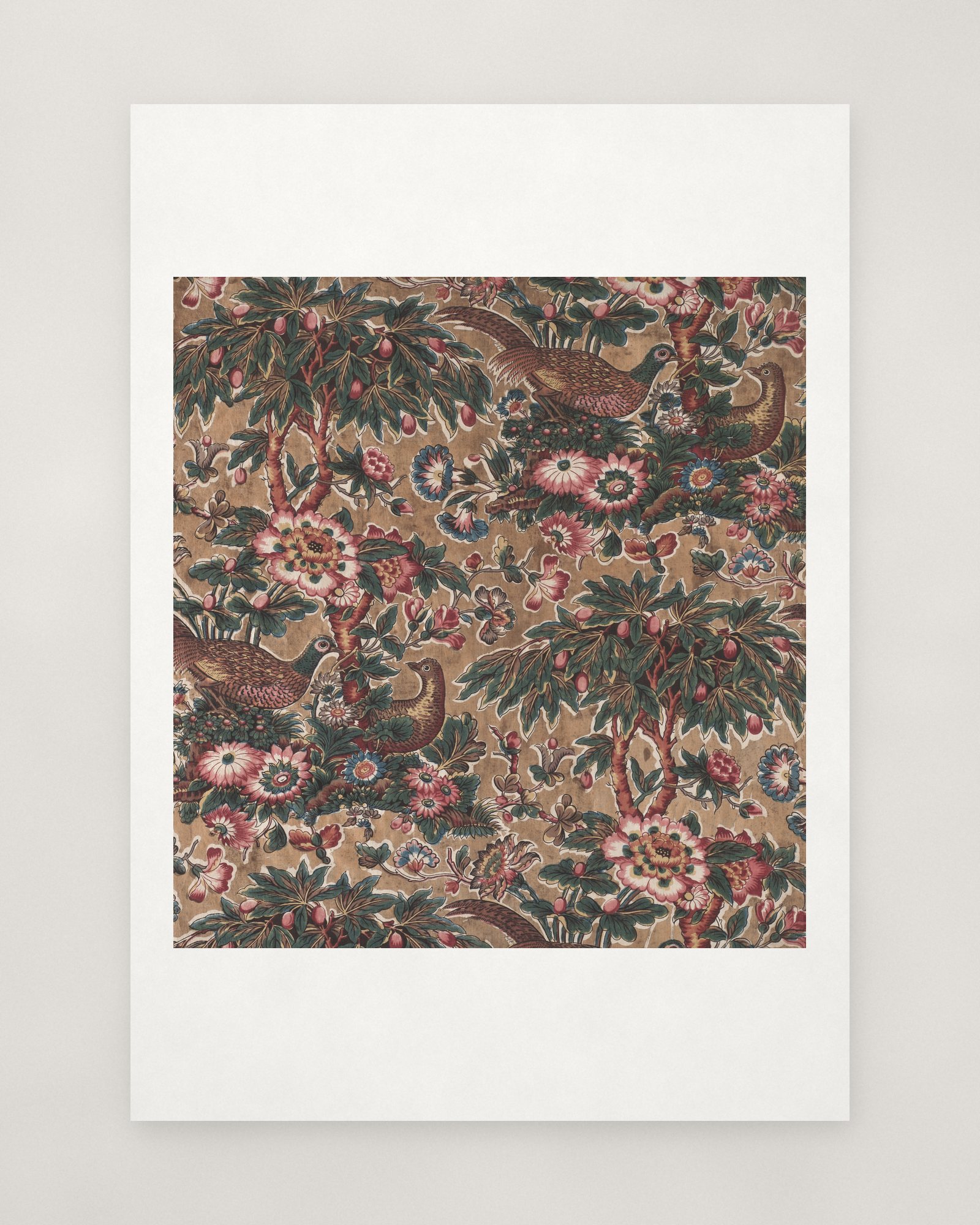 Glazed Chintz with Pheasant and Flower Design — 2