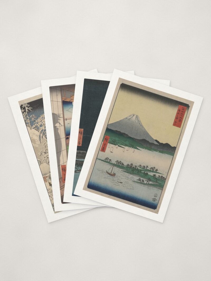 Hiroshige Cards — four cards fanned